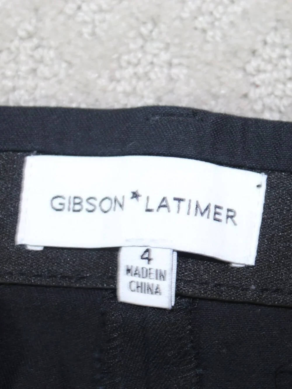 Gibson + Latimer Size 4 Black Mid Rise Straight Leg Chino Pants